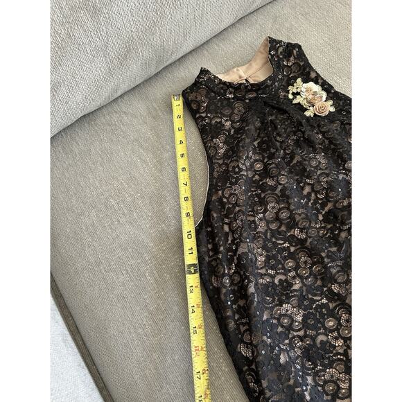 Vitg Sheer Lace Whimsygoth Fairy Goth Top Sequin Floral Applique Sleeveless XL - Picture 9 of 10